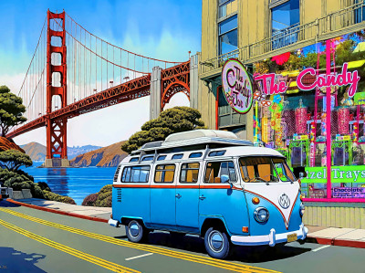 Hippie Bus in San Francisco