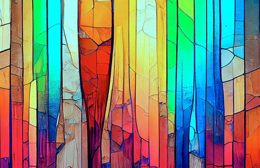 Motif coloré en vitrail jigsaw puzzle in Macrophotographie puzzles on TheJigsawPuzzles.com