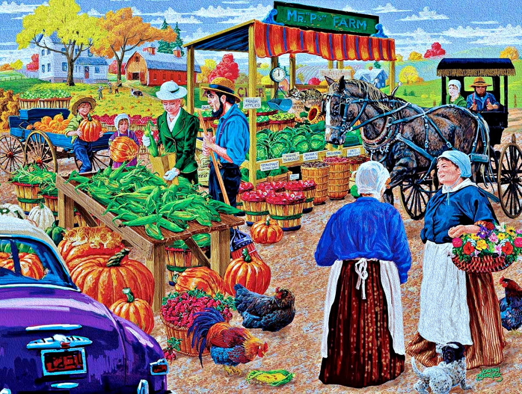 Bauernmarkt jigsaw puzzle in Obst & Gemüse puzzles on TheJigsawPuzzles.com