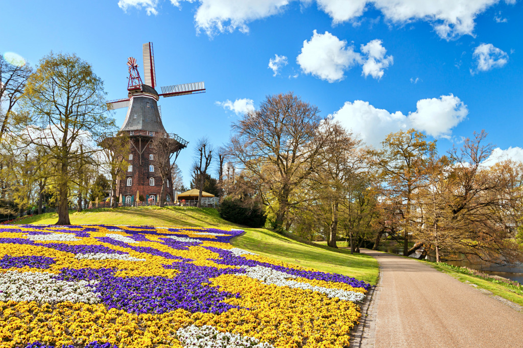 Am Wall Windmühle in Bremen, Deutschland jigsaw puzzle in Großartige Landschaften puzzles on TheJigsawPuzzles.com