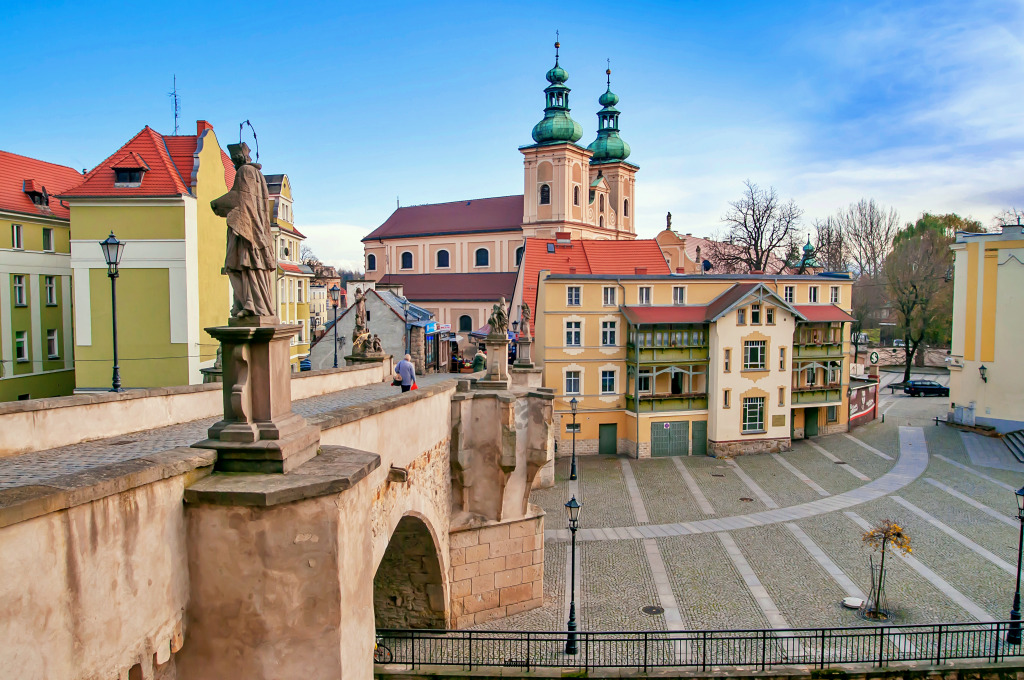View of Klodzko, Poland, October 2019. Medieval Gothic Stone St. John's Bridge ...