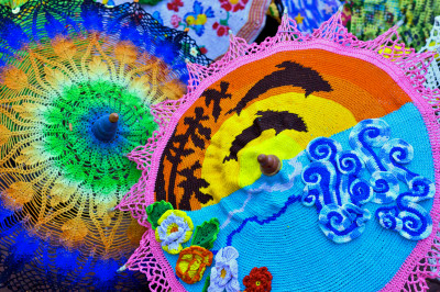 Close-Up of a Handmade Umbrella