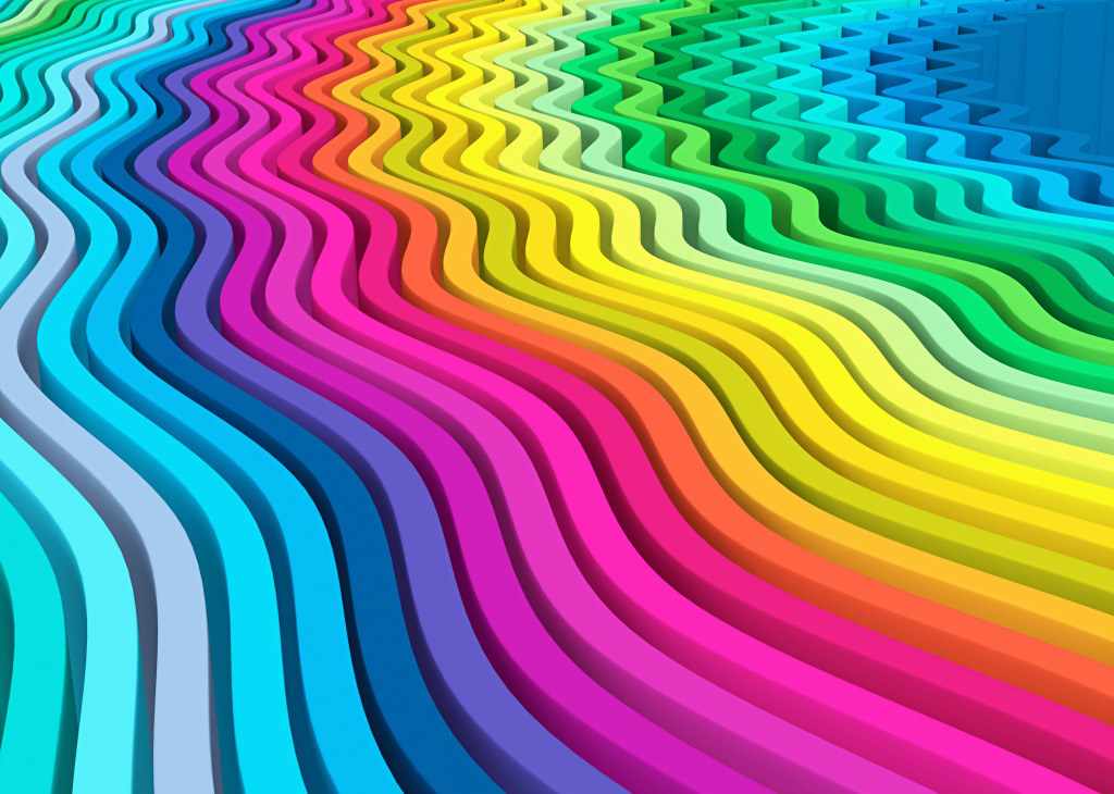 Abstract Bright Wavy Lines jigsaw puzzle in Fractals puzzles on TheJigsawPuzzles.com
