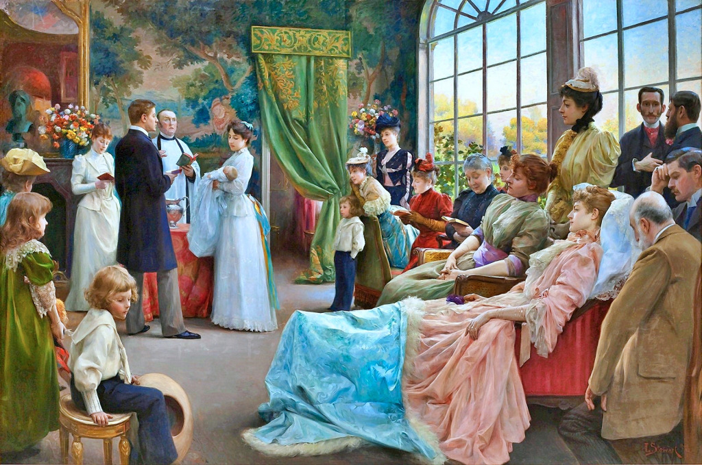 The Baptism by Julius LeBlanc Stewart (1892) jigsaw puzzle in Piece of Art puzzles on TheJigsawPuzzles.com