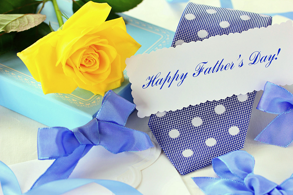 Beautiful Yellow Rose and Tie for Father's Day jigsaw puzzle in Puzzle of the Day puzzles on TheJigsawPuzzles.com