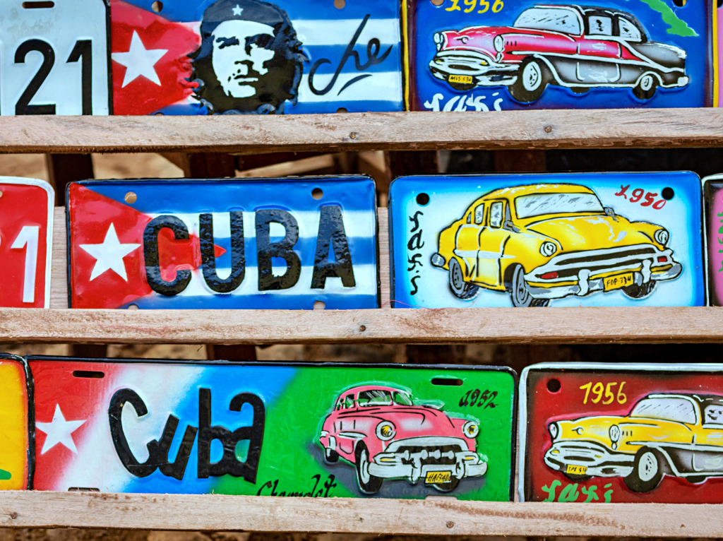 Cuban License Plates jigsaw puzzle in Macro puzzles on TheJigsawPuzzles.com