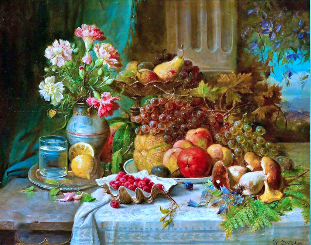 Autumnal Still Life with Boletus jigsaw puzzle in Flowers puzzles on TheJigsawPuzzles.com