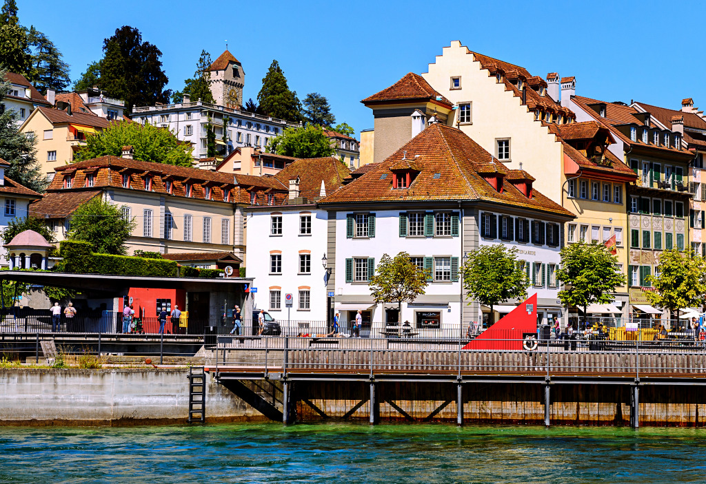 Typical Architecture in Lucerne, Switzerland jigsaw puzzle in Bridges puzzles on TheJigsawPuzzles.com