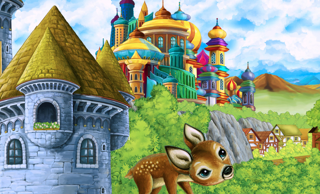 Karikatur Königliches Schloss jigsaw puzzle in Schlösser puzzles on TheJigsawPuzzles.com
