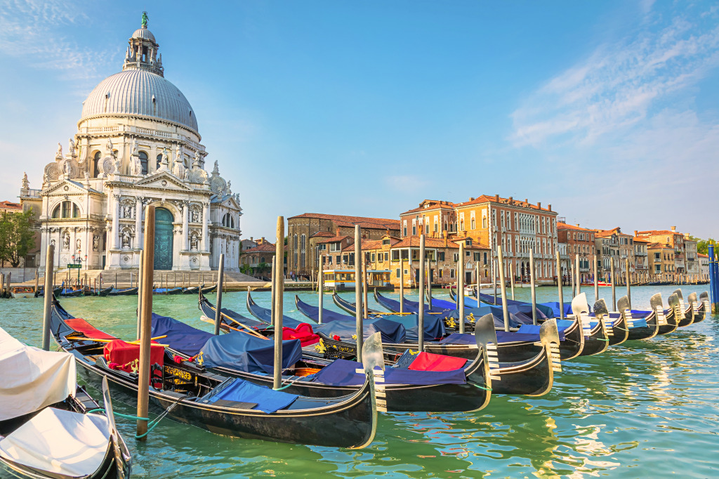 Santa Maria della Salute and Gondolas in Venice jigsaw puzzle in Great Sightings puzzles on TheJigsawPuzzles.com