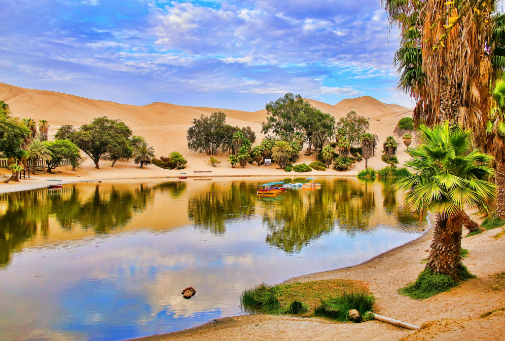 Oásis de Huacachina pela Manhã, Peru jigsaw puzzle in Lugares Maravilhosos puzzles on TheJigsawPuzzles.com