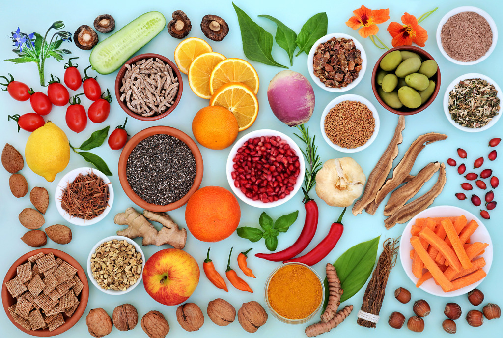Légumes, fruits, herbes médicinales et épices jigsaw puzzle in Fruits & Légumes puzzles on TheJigsawPuzzles.com