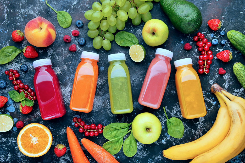 Obst- und Gemüse-Smoothies jigsaw puzzle in Obst & Gemüse puzzles on TheJigsawPuzzles.com