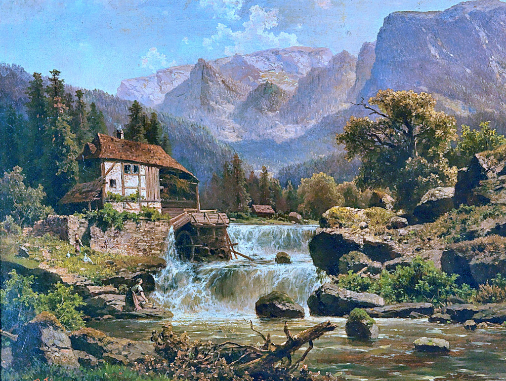 Haut dans les montagnes par Josef Thoma II jigsaw puzzle in Chutes d'eau puzzles on TheJigsawPuzzles.com
