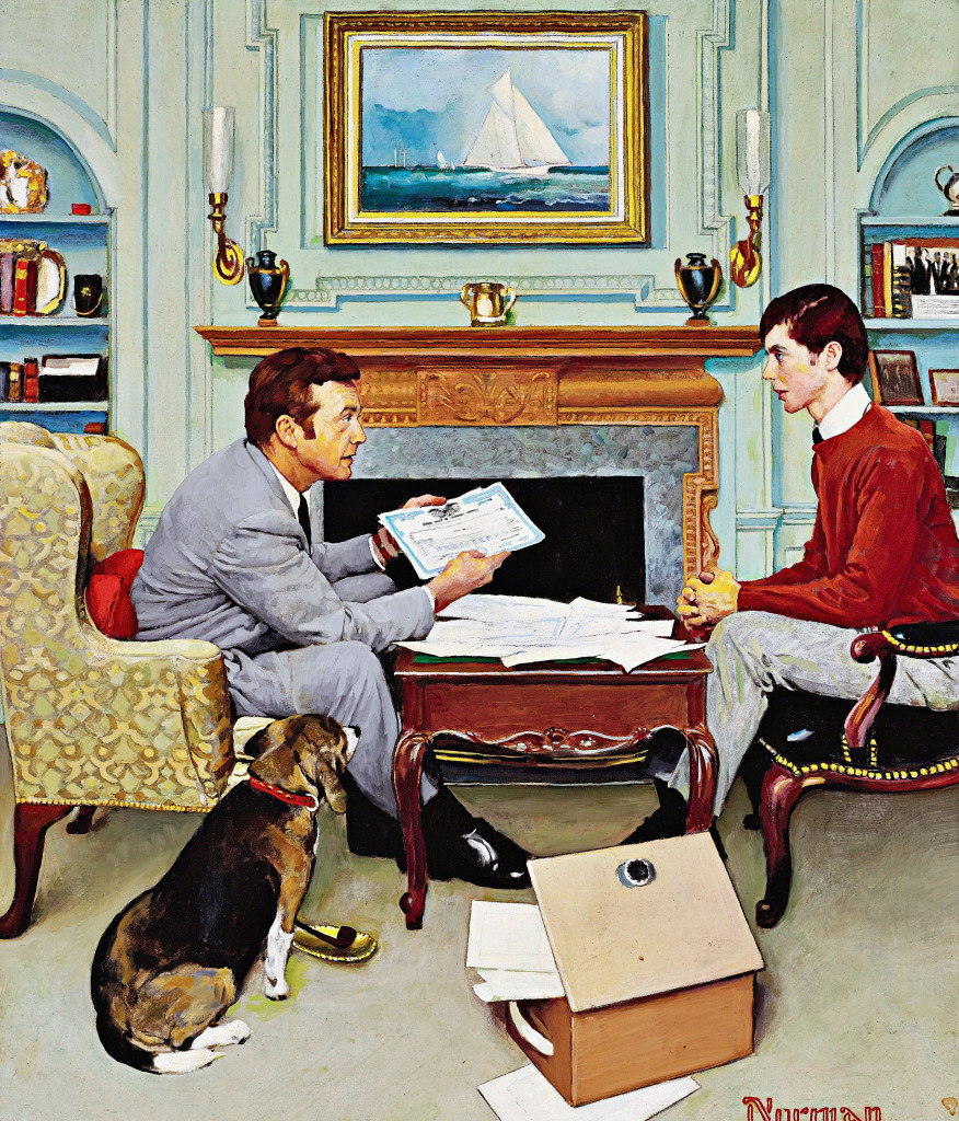 Father and Son by Norman Rockwell (1972) jigsaw puzzle in Piece of Art puzzles on TheJigsawPuzzles.com