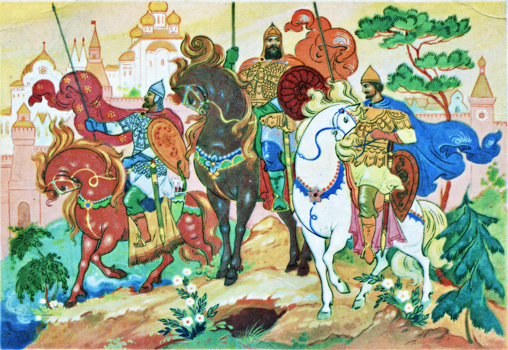 UdSSR-Postkarte mit einer Palekh-Miniatur (1964) jigsaw puzzle in Kunstwerke puzzles on TheJigsawPuzzles.com