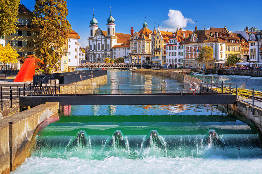 Pont Spreuerbrücke à Lucerne, Suisse jigsaw puzzle in Ponts puzzles on TheJigsawPuzzles.com
