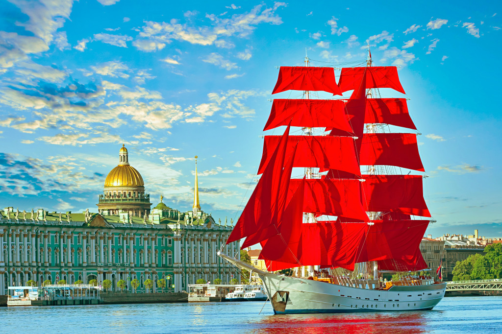 Scarlet Sails Festival in Saint Petersburg, Russia jigsaw puzzle in Great Sightings puzzles on TheJigsawPuzzles.com