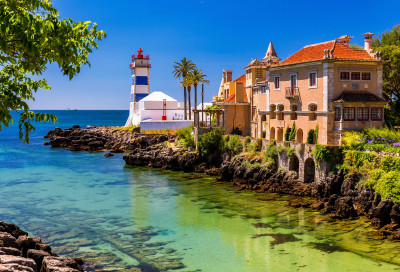 Santa Marta Lighthouse in Cascais, Portugal