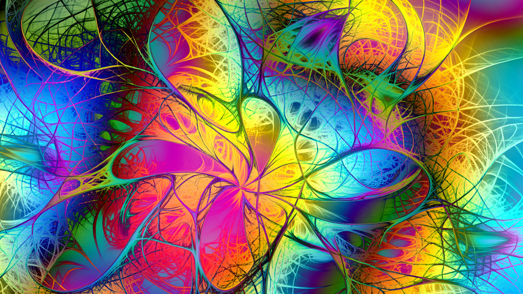 Fleurs fractales de couleurs spectrales jigsaw puzzle in Fractals puzzles on TheJigsawPuzzles.com