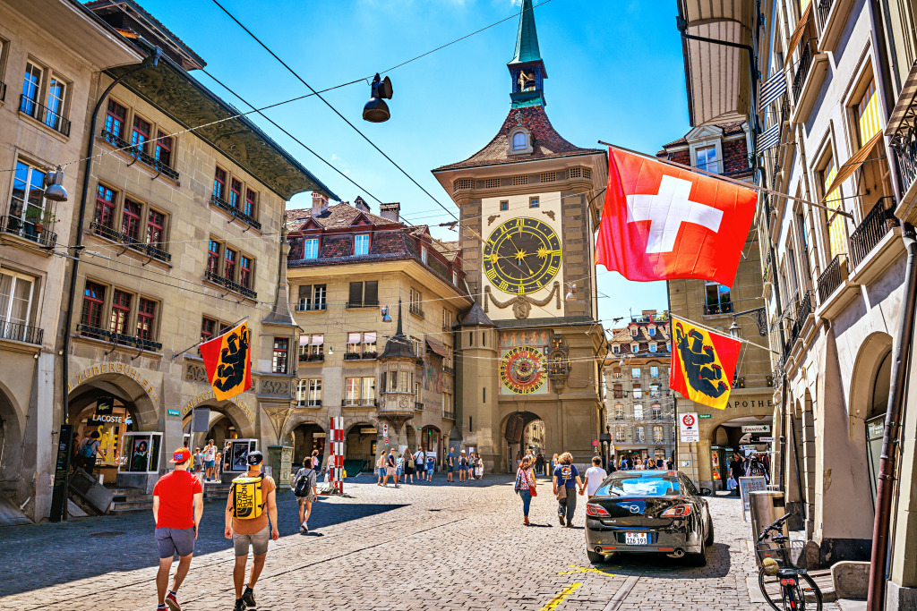 Zytglogge-Uhrturm in Bern, Schweiz jigsaw puzzle in Straßenansicht puzzles on TheJigsawPuzzles.com