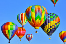 Colorful Hot Air Balloons against a Blue Sky