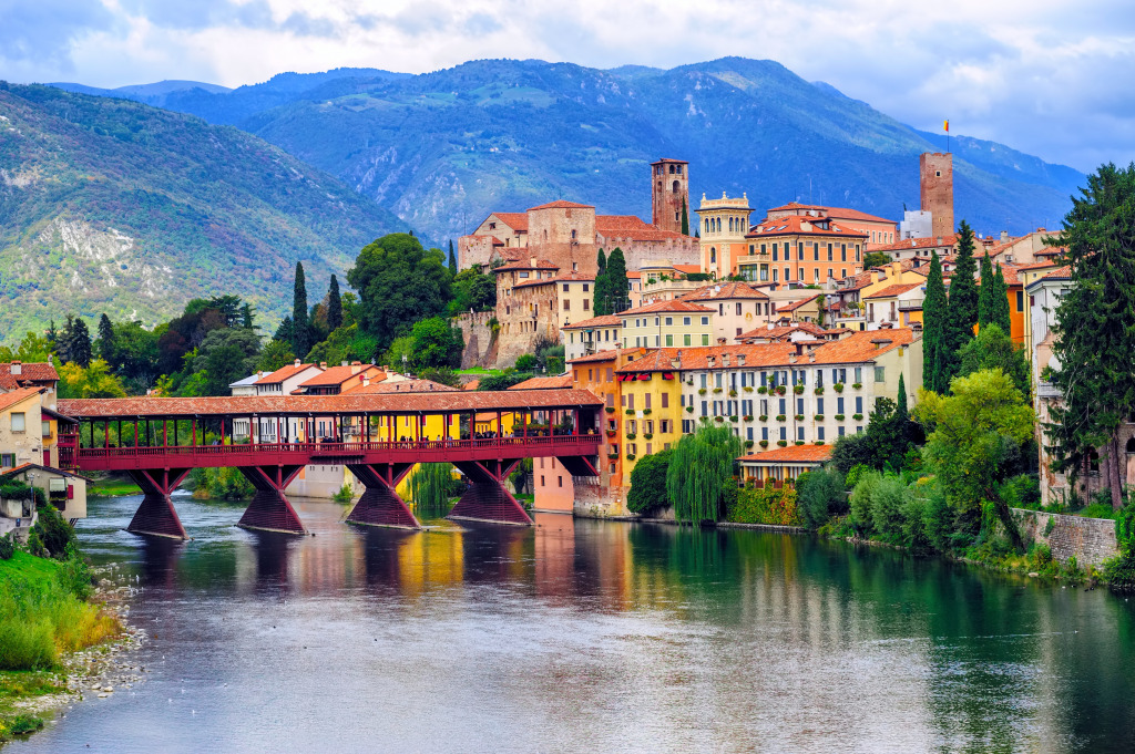 Ponte degli Alpini Bridge in Bassano del Grappa jigsaw puzzle in Bridges puzzles on TheJigsawPuzzles.com