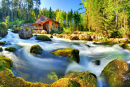 Landscape with Waterfall and Mill, Golling Alps