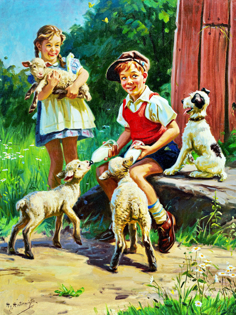 «Два за раз» Генри Хинтермейстера jigsaw puzzle in Животные puzzles on TheJigsawPuzzles.com