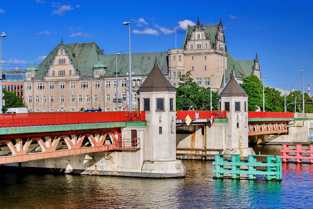 Ponte Longa em Szczecin, Pomerânia Ocidental, Polônia jigsaw puzzle in Pontes puzzles on TheJigsawPuzzles.com