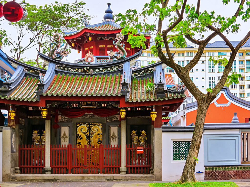 Thian Hock Keng Tempel in Singapur jigsaw puzzle in Straßenansicht puzzles on TheJigsawPuzzles.com