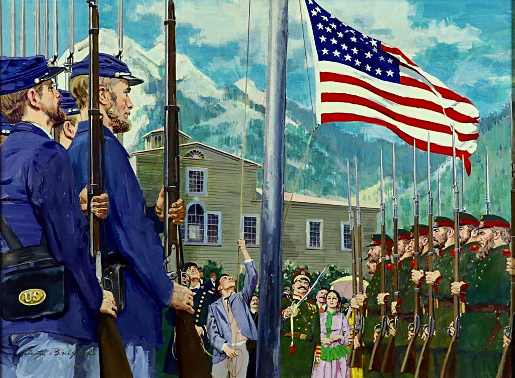 Old Glory Rises over Alaska (1965) jigsaw puzzle in Piece of Art puzzles on TheJigsawPuzzles.com