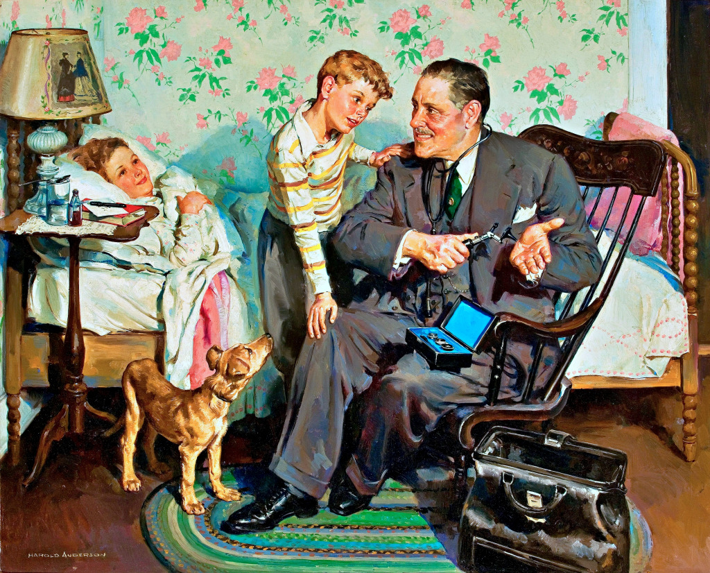 Visite à domicile jigsaw puzzle in Personnes puzzles on TheJigsawPuzzles.com