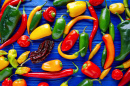 Colorful Mix of Mexican Hot Chili Peppers