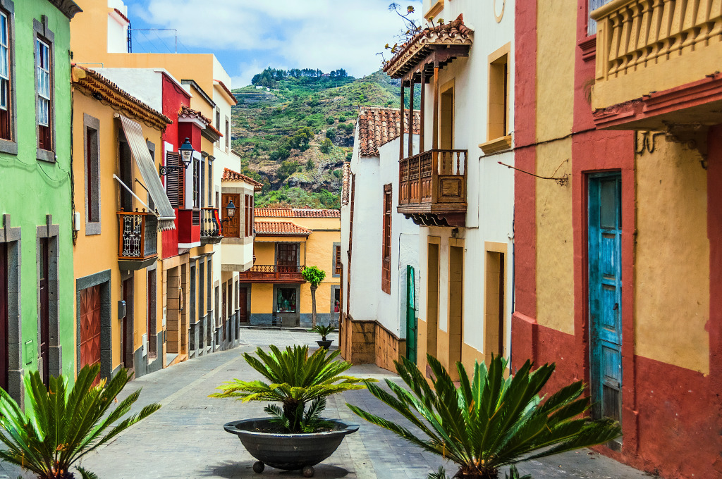 Historische Straße in Teror, Gran Canaria, Spanien jigsaw puzzle in Puzzle des Tages puzzles on TheJigsawPuzzles.com