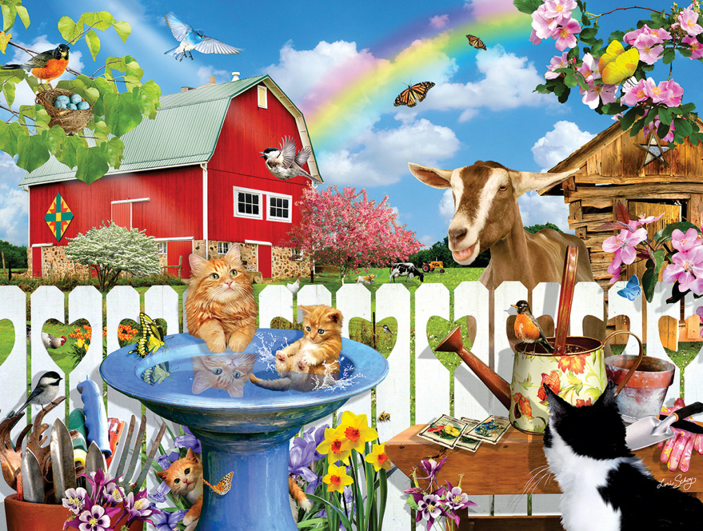 Frühlings-Vogelbad jigsaw puzzle in Puzzle des Tages puzzles on TheJigsawPuzzles.com