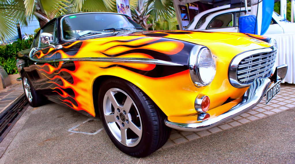 Volvo 1800 au Salon de l’automobile de Kuala Lumpur jigsaw puzzle in Puzzle du jour puzzles on TheJigsawPuzzles.com