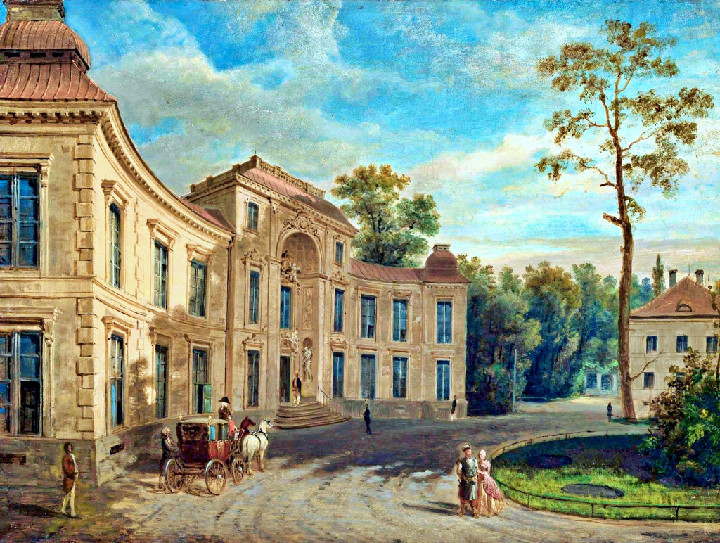 Palais de Myślewice dans le parc Lazienki, Pologne jigsaw puzzle in Châteaux puzzles on TheJigsawPuzzles.com