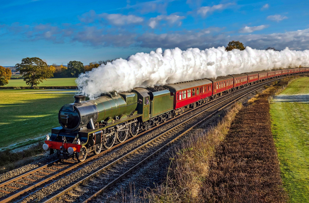 Vintage Steam Train Ride jigsaw puzzle in Great Sightings puzzles on TheJigsawPuzzles.com
