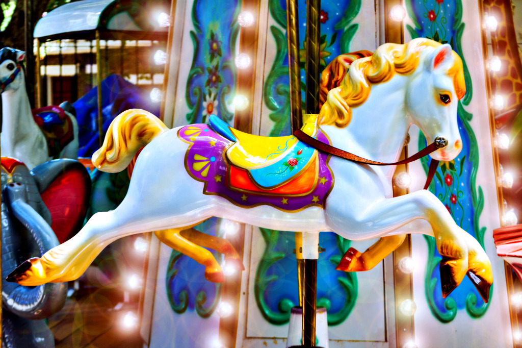 Horse of a Merry-Go-Round jigsaw puzzle in Macro puzzles on TheJigsawPuzzles.com