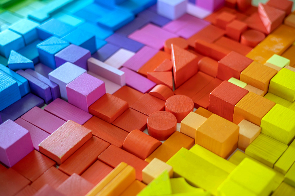 Montessori-Holzziegel jigsaw puzzle in Makro puzzles on TheJigsawPuzzles.com