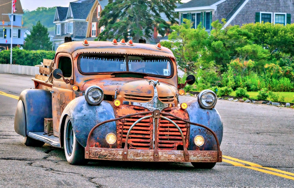 Rusty Dodge Pickup Truck, Kennebunk, ME, USA jigsaw puzzle in Cars & Bikes puzzles on TheJigsawPuzzles.com