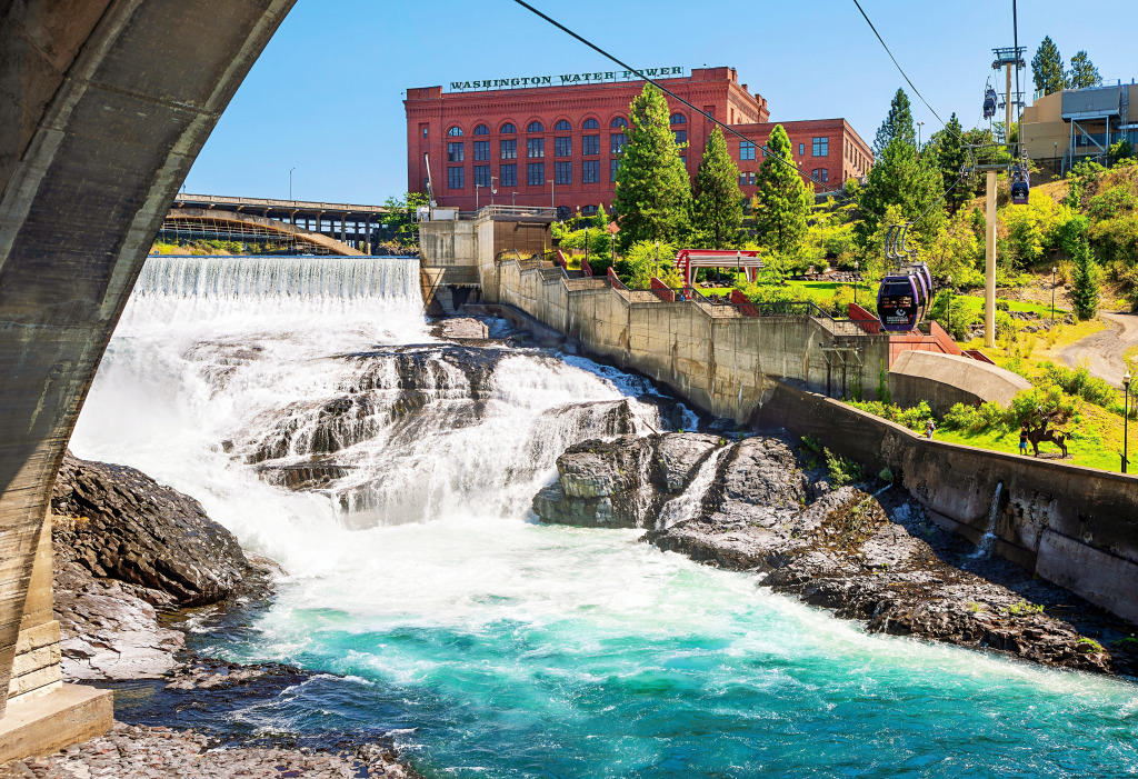Spokane Falls, Washington, USA jigsaw puzzle in Wasserfälle puzzles on TheJigsawPuzzles.com