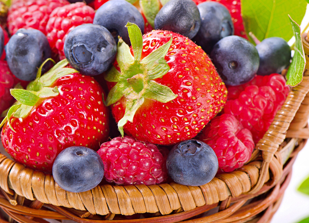 Fresh Berries in a Basket jigsaw puzzle in Fruits & Veggies puzzles on TheJigsawPuzzles.com