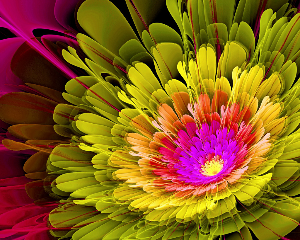 Яркий фрактальный цветок jigsaw puzzle in Fractals puzzles on TheJigsawPuzzles.com