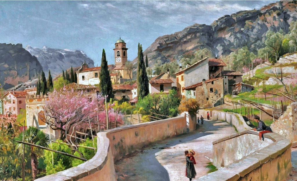 Spring Day in Torbole at Lake Garda jigsaw puzzle in Piece of Art puzzles on TheJigsawPuzzles.com