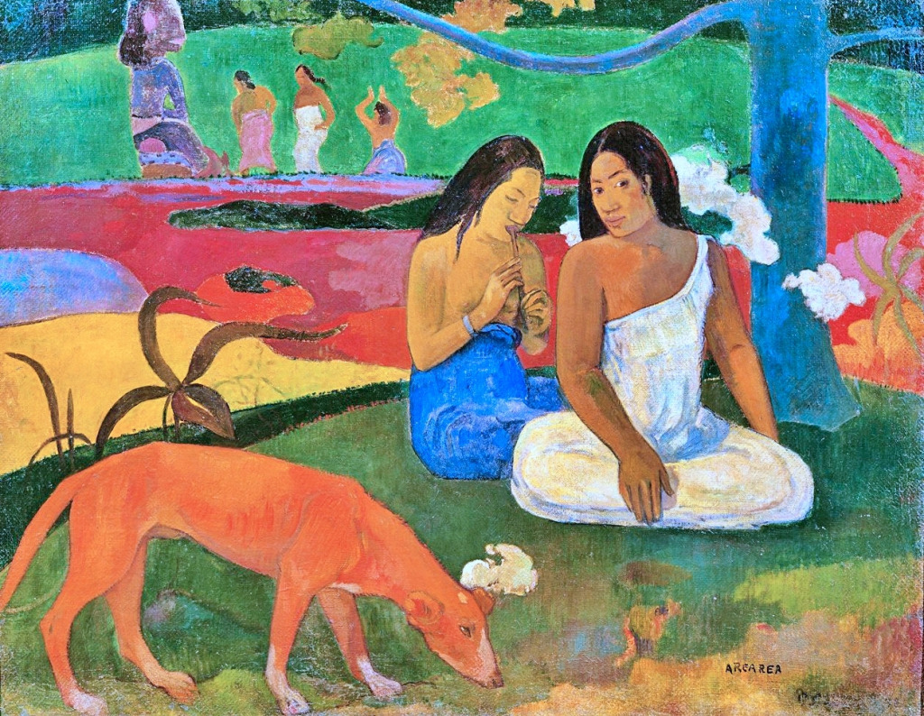 Arearea (Der rote Hund) von Paul Gauguin (1892) jigsaw puzzle in Kunstwerke puzzles on TheJigsawPuzzles.com