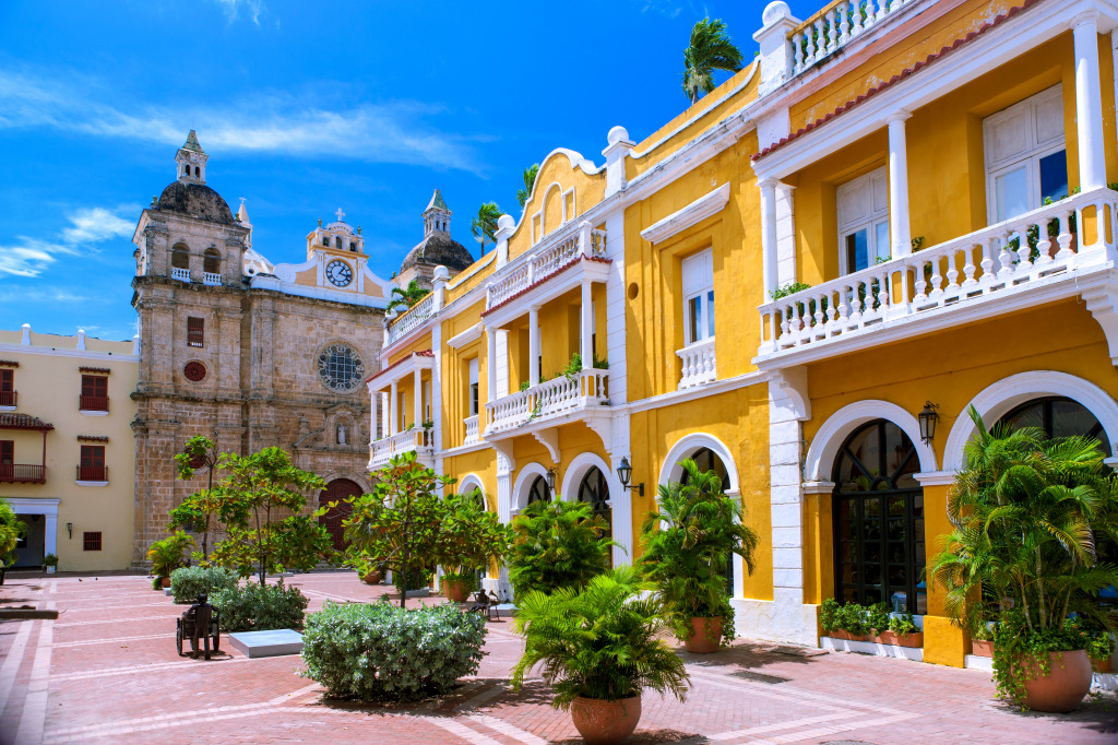 Architecture in the Walled City of Cartagena jigsaw puzzle in Street View puzzles on TheJigsawPuzzles.com