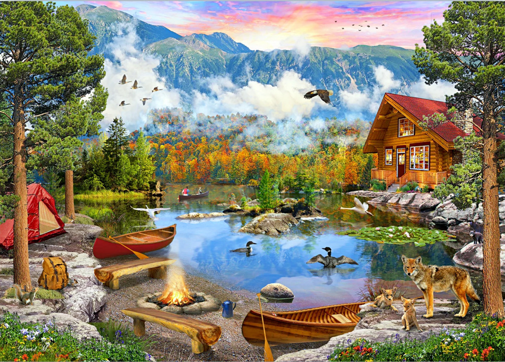 Lac de la montagne par David Maclean jigsaw puzzle in Magnifiques vues puzzles on TheJigsawPuzzles.com