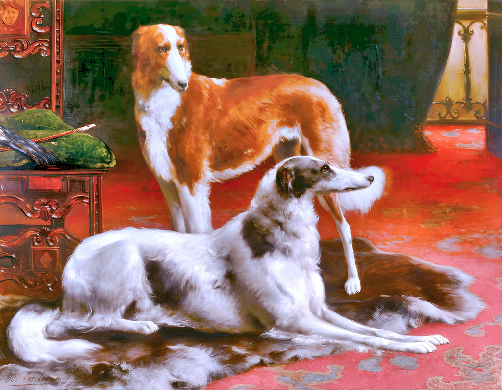 Zwei Windhunde jigsaw puzzle in Tiere puzzles on TheJigsawPuzzles.com